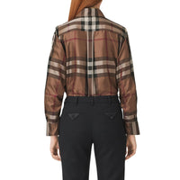 BIRCH BROWN IP CHK Chemise en sergé de soie check
