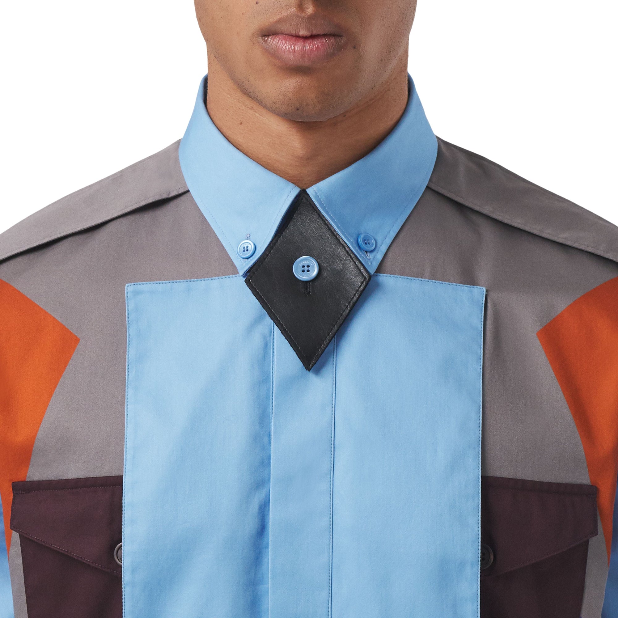 OCEANIC BLUE IP PAT Chemise en coton à imprimé géométrique
