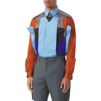 OCEANIC BLUE IP PAT Chemise en coton à imprimé géométrique