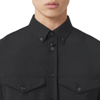 BLACK Robe chemise plissée en mohair et laine