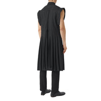 BLACK Robe chemise plissée en mohair et laine