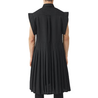 BLACK Robe chemise plissée en mohair et laine