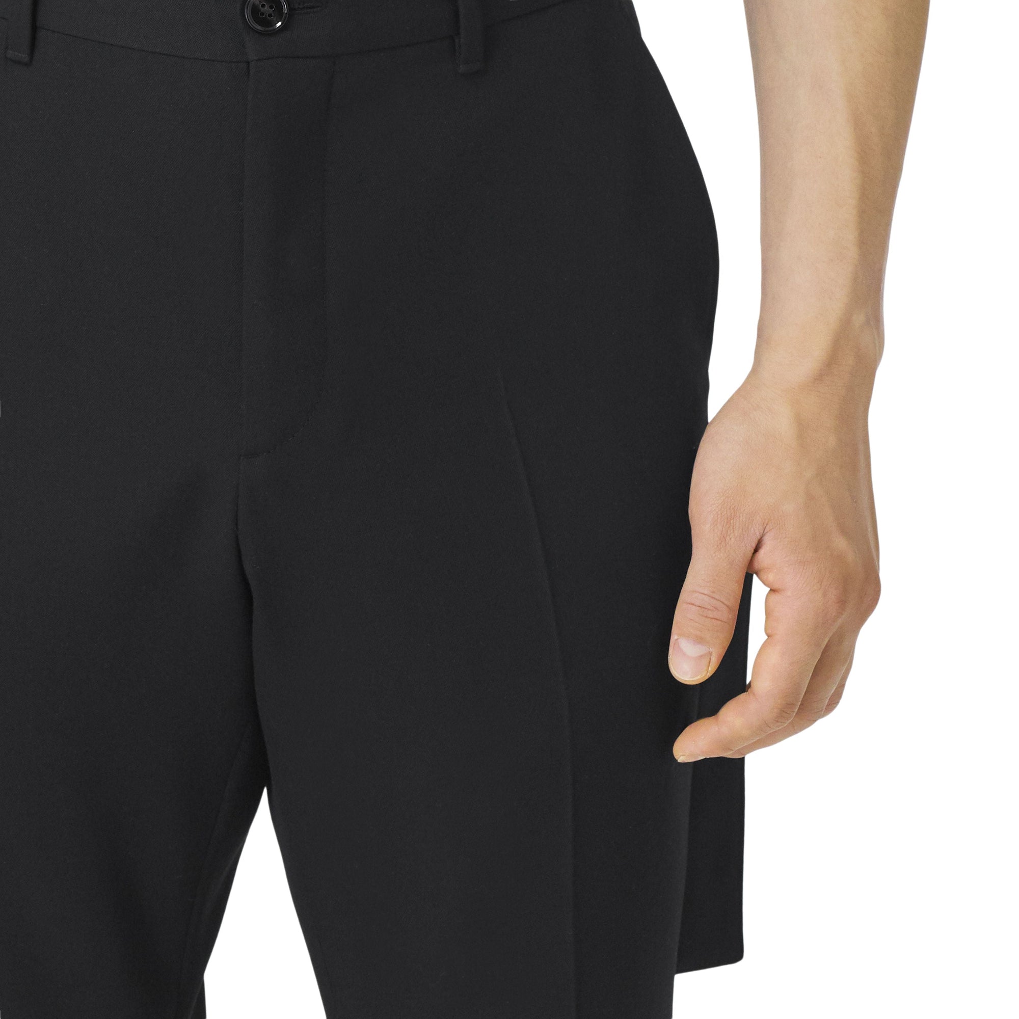 BLACK Pantalon de costume en laine grain de poudre avec panneaux