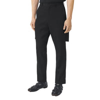 BLACK Pantalon de costume en laine grain de poudre avec panneaux