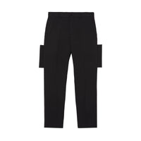 BLACK Pantalon de costume en laine grain de poudre avec panneaux