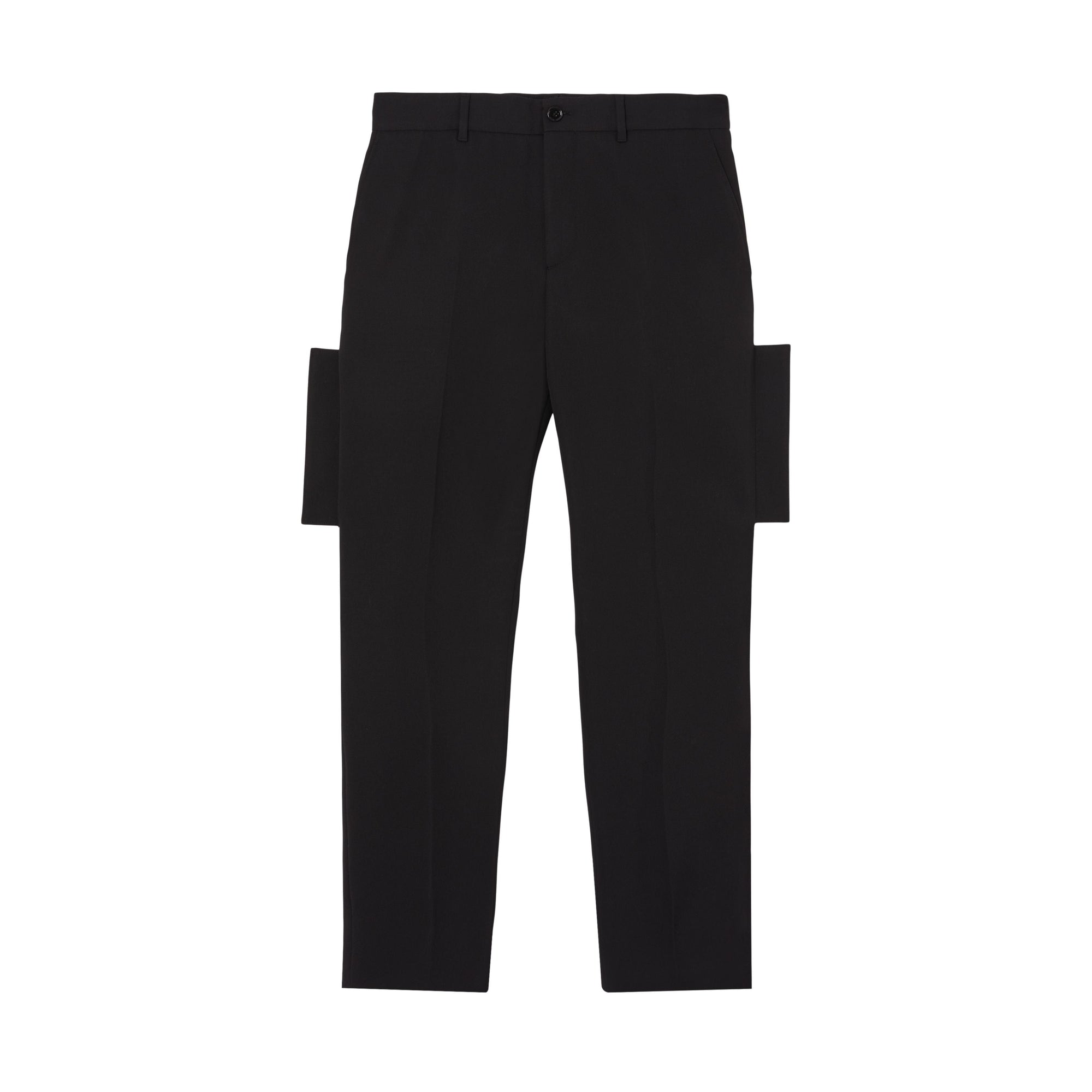 BLACK Pantalon de costume en laine grain de poudre avec panneaux