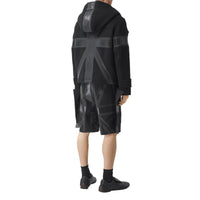 BLACK Short ajusté en laine grain de poudre à imprimé drapeau