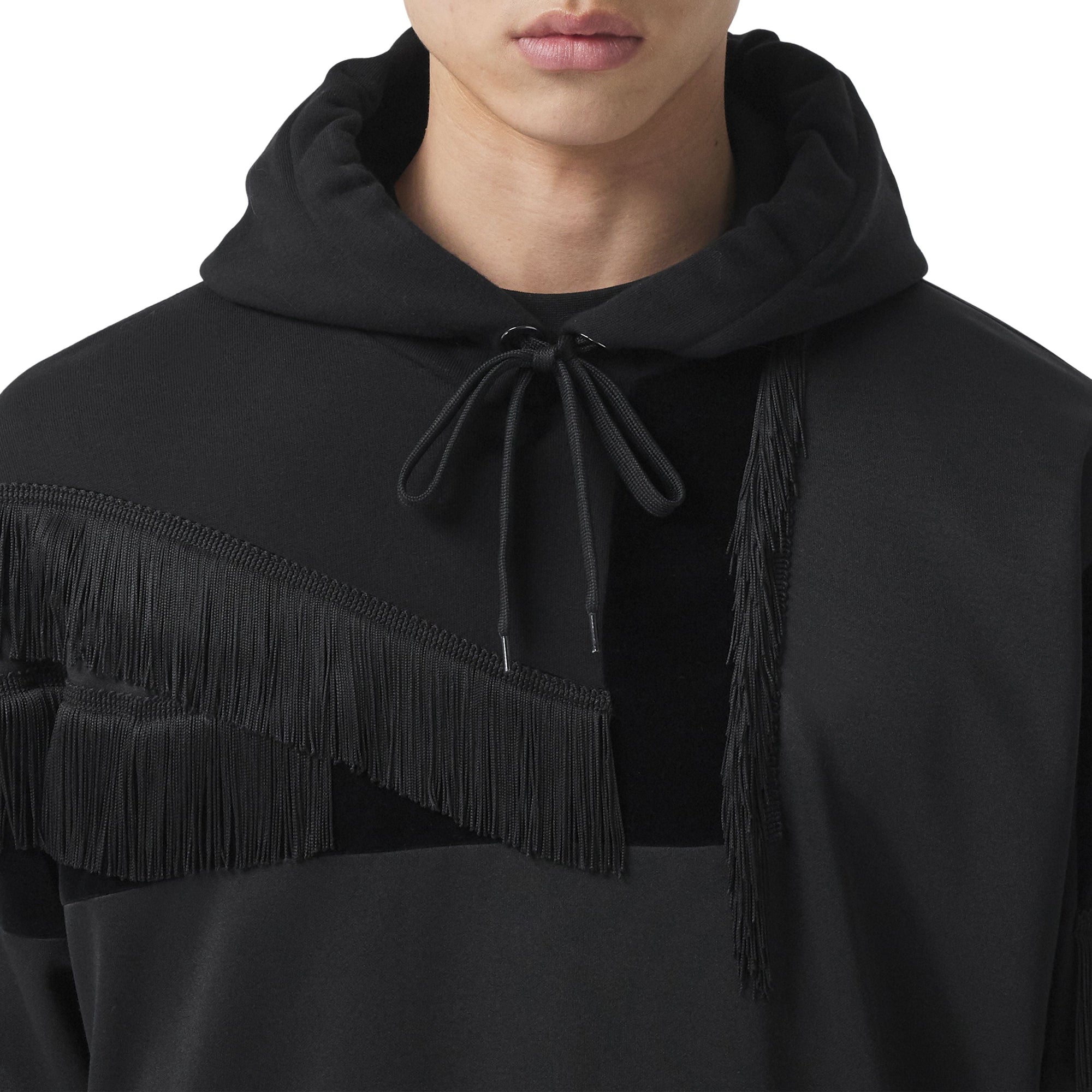 BLACK Hoodie en coton et velours avec détails drapeau en intarsia