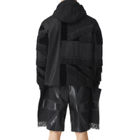 BLACK Hoodie en coton et velours avec détails drapeau en intarsia