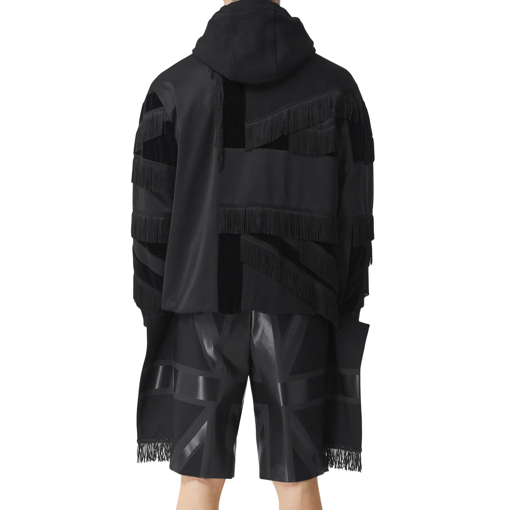 BLACK Hoodie en coton et velours avec détails drapeau en intarsia