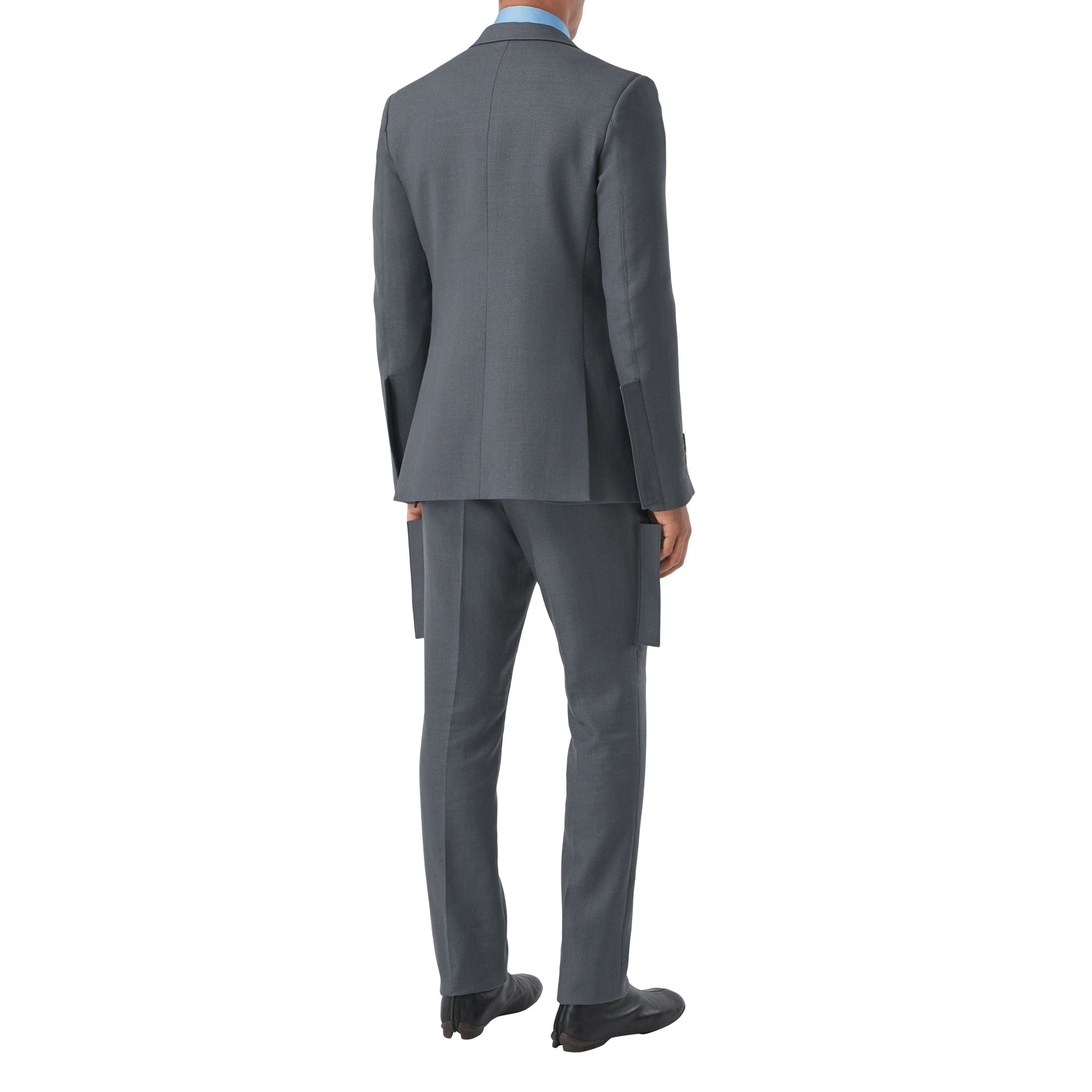 TEMPEST GREY Pantalon de costume en laine et ramie avec panneaux