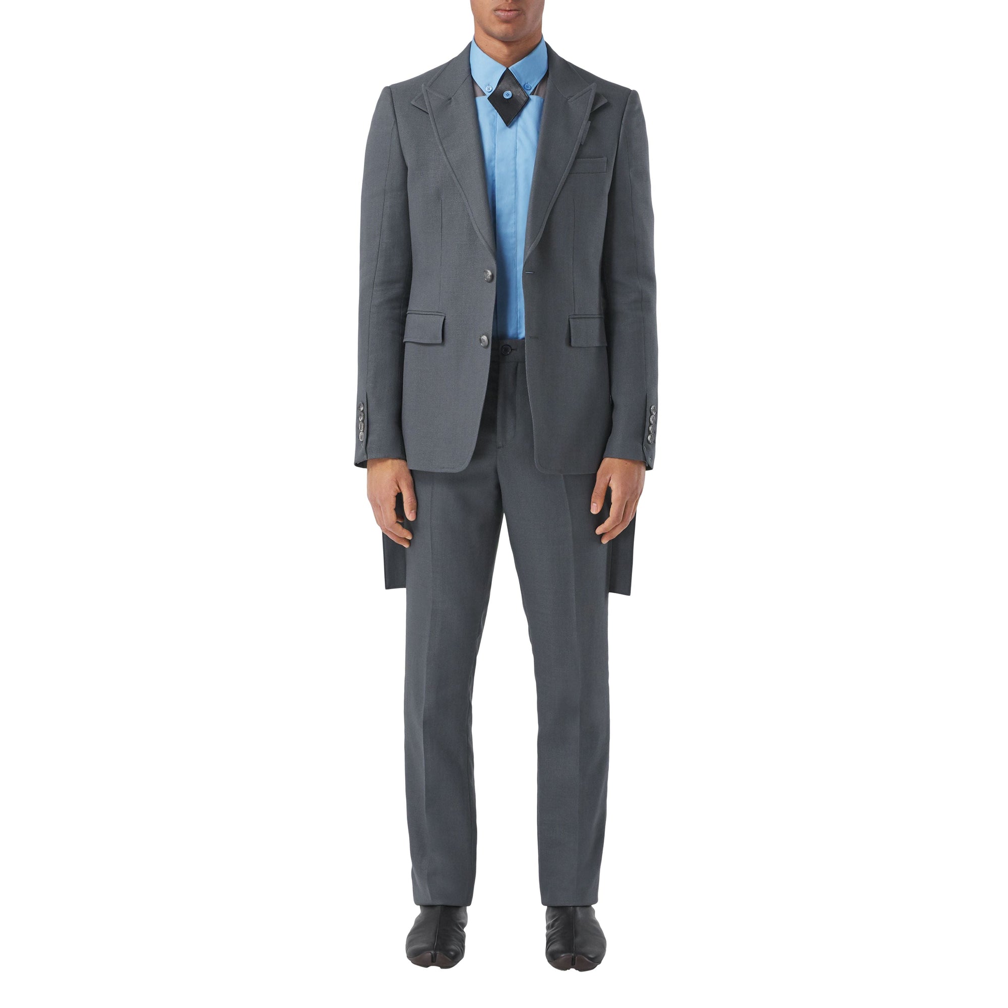 TEMPEST GREY Pantalon de costume en laine et ramie avec panneaux