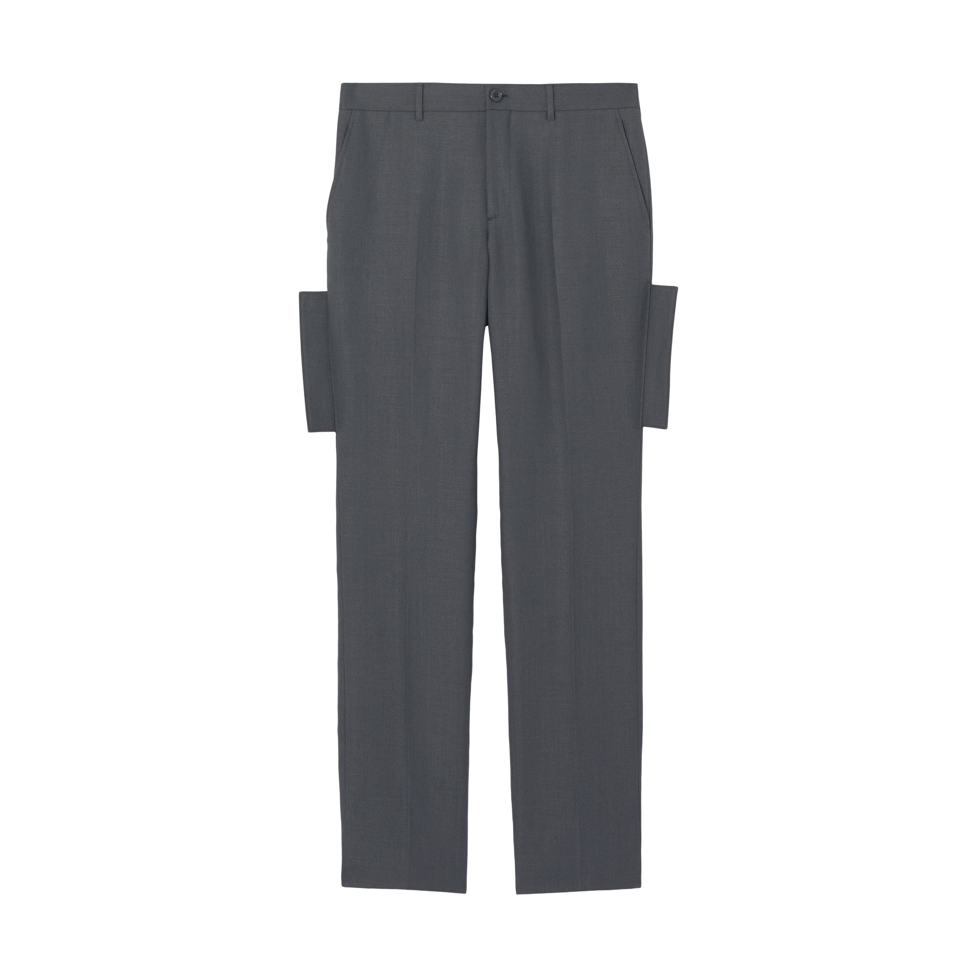 TEMPEST GREY Pantalon de costume en laine et ramie avec panneaux