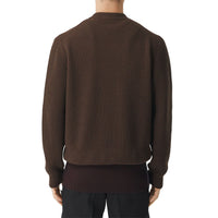 BROWN Pull en maille de laine côtelée avec détail sifflet plaqué or