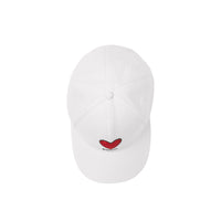 WHITE Casquette de baseball en gabardine de coton à motif cœur