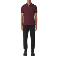 Polo en piqué de coton Monogram - Bordeaux Intense