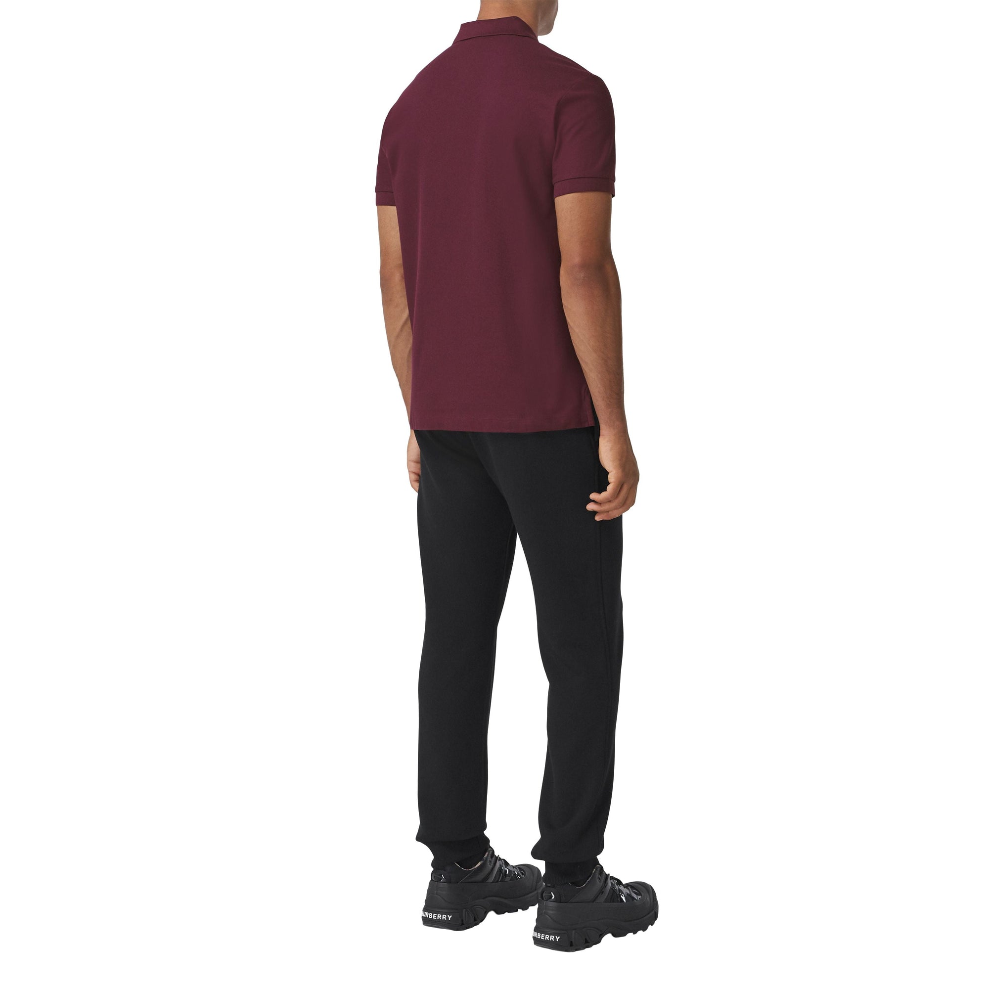 Polo en piqué de coton Monogram - Bordeaux Intense
