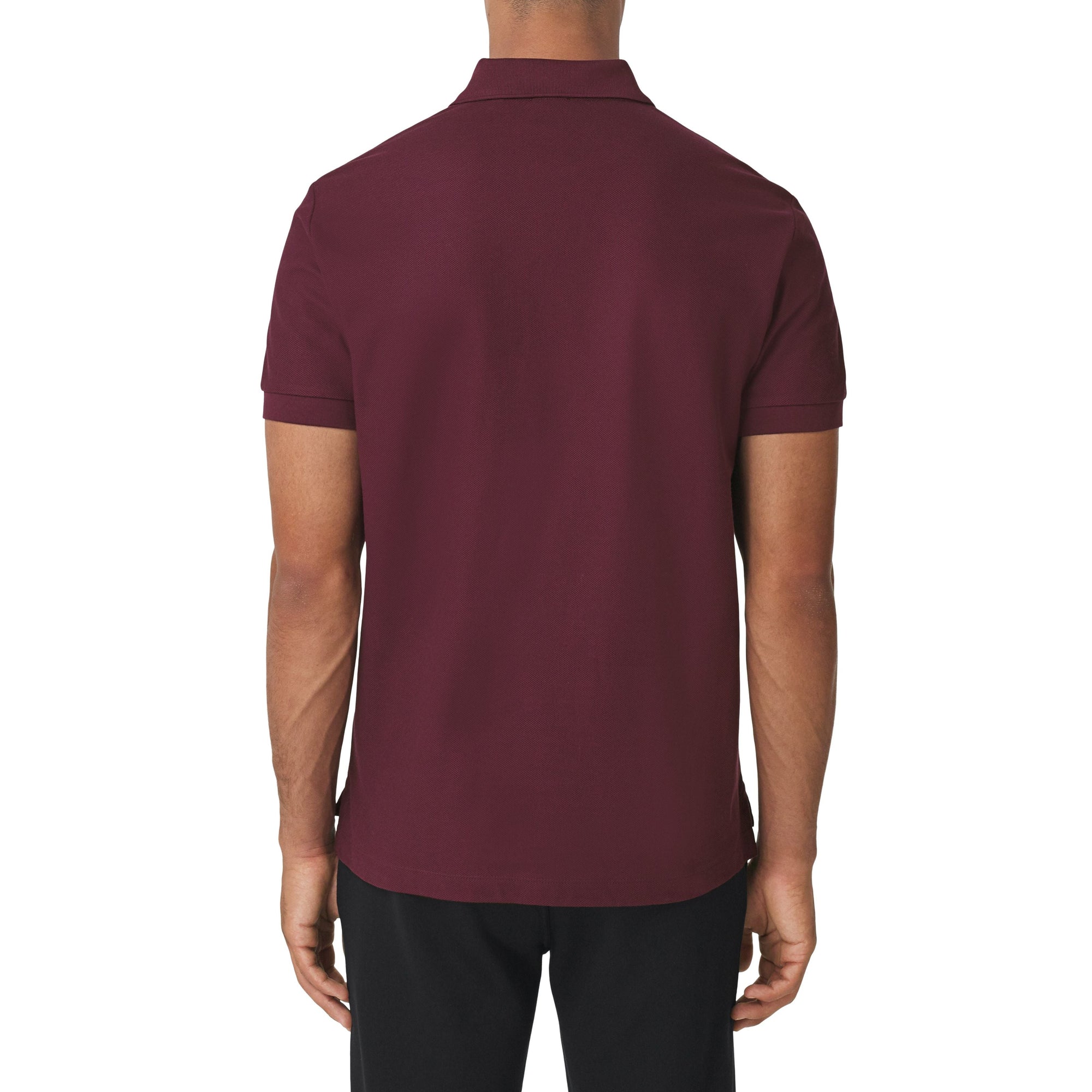 Polo en piqué de coton Monogram - Bordeaux Intense