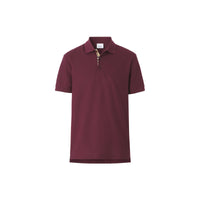 Polo en piqué de coton Monogram - Bordeaux Intense
