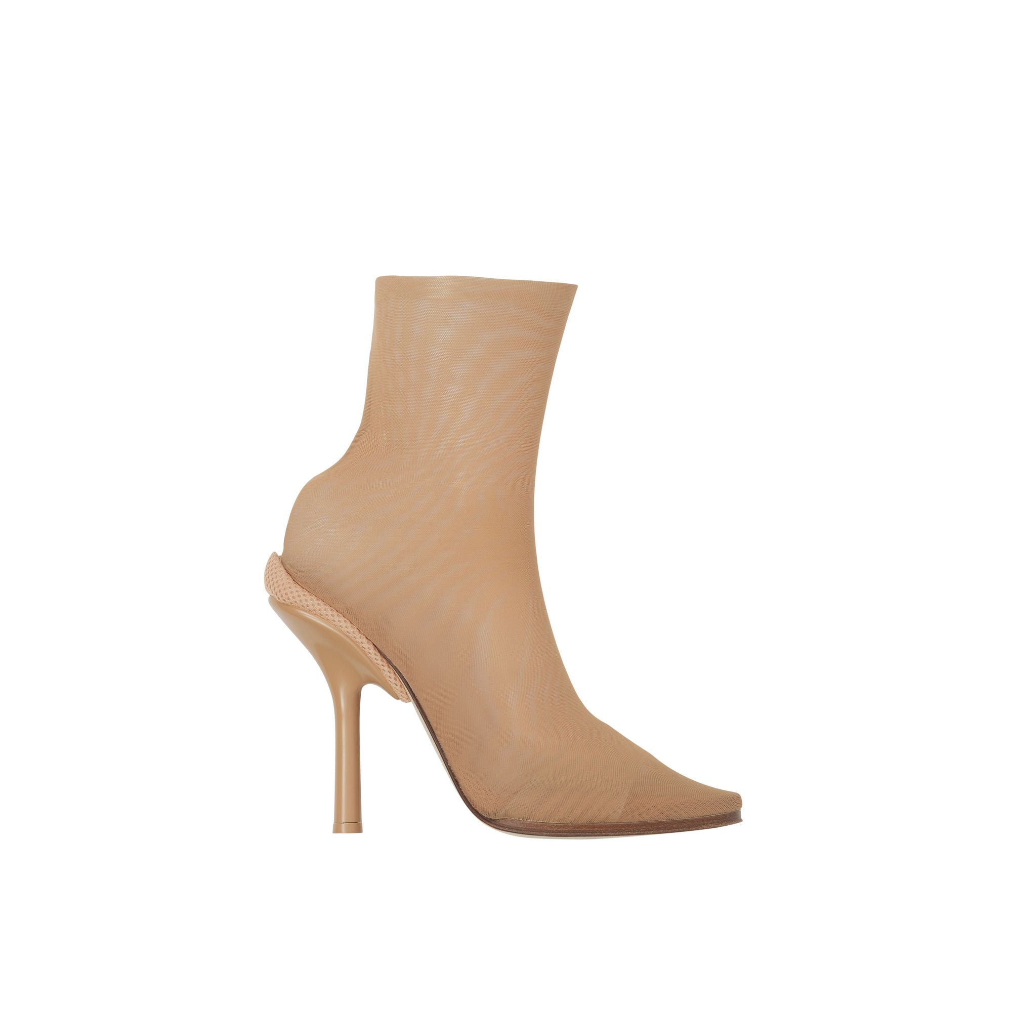 BEIGE Bottines façon chaussettes en tulle stretch