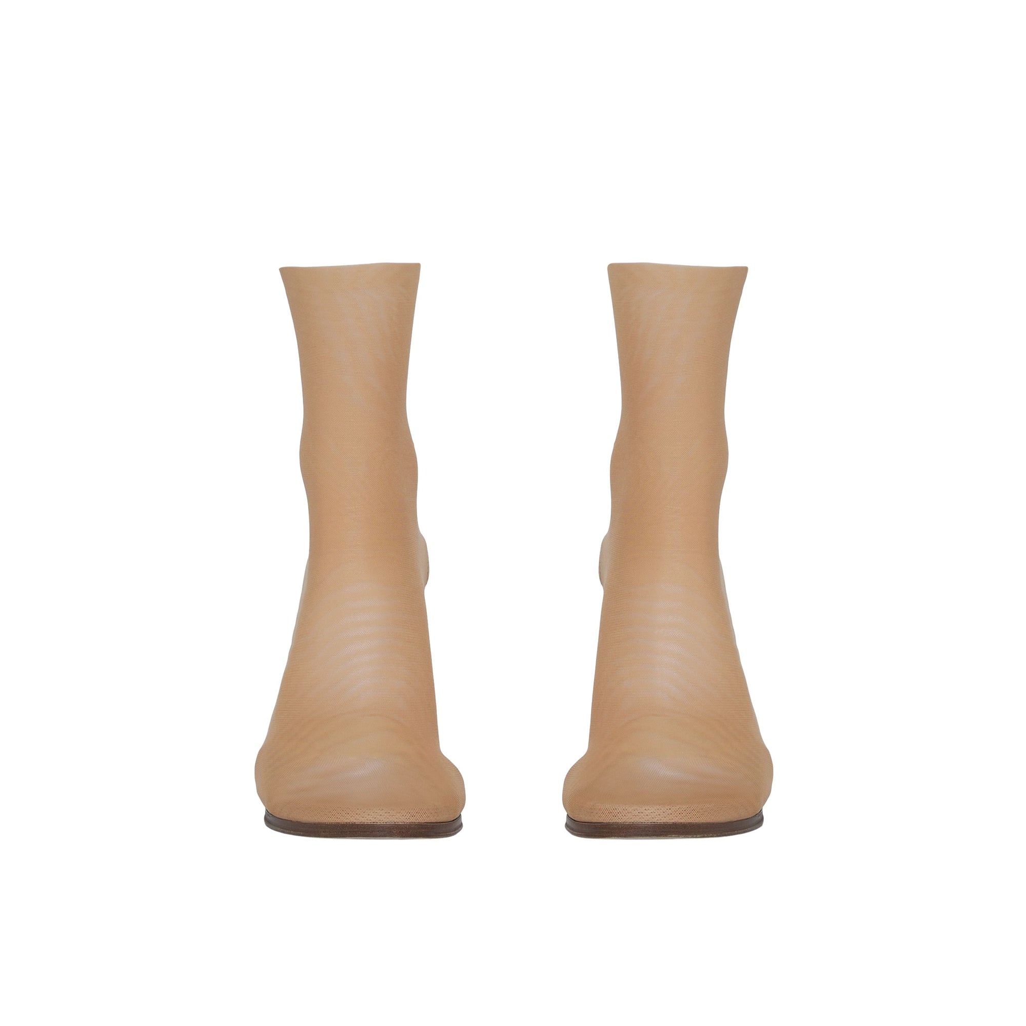 BEIGE Bottines façon chaussettes en tulle stretch