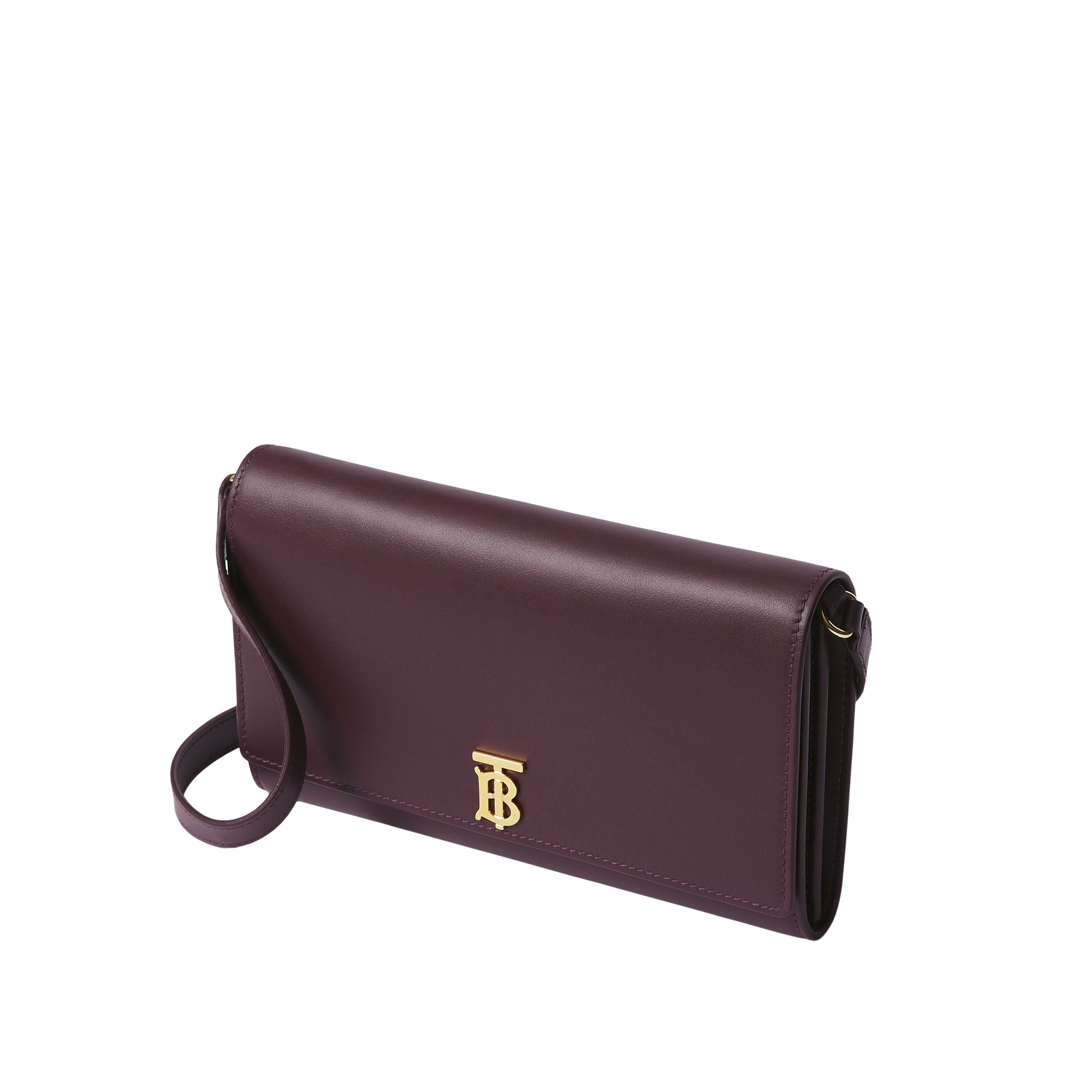 DEEP MAROON Portefeuille en cuir Monogram avec sangle amovible