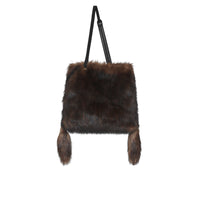 DARK BROWN Grand sac Astra en fausse fourrure