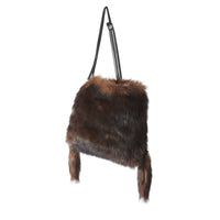 DARK BROWN Grand sac Astra en fausse fourrure