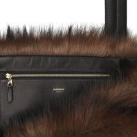 DARK BROWN Grand sac Astra en fausse fourrure