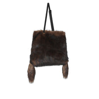 DARK BROWN Grand sac Astra en fausse fourrure