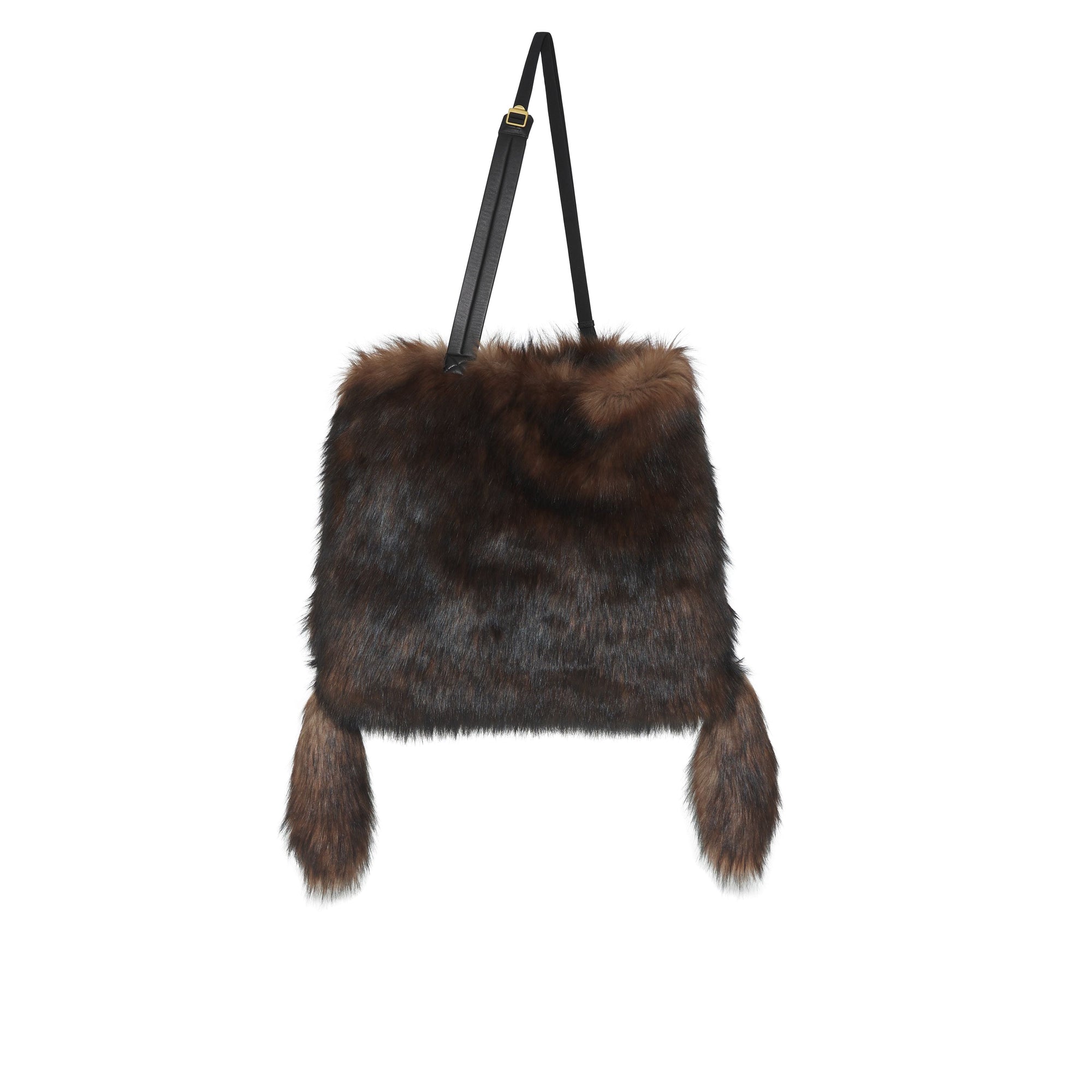 DARK BROWN Grand sac Astra en fausse fourrure