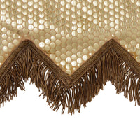 COOL BEIGE Sac Flag en soie à paillettes avec franges en fil d'or