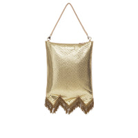 COOL BEIGE Sac Flag en soie à paillettes avec franges en fil d'or