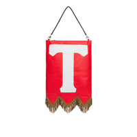 BRIGHT RED Sac Flag en cuir d'agneau avec lettres
