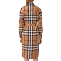 BIRCH BROWN IP CHK Robe chemise ceinturée en laine check