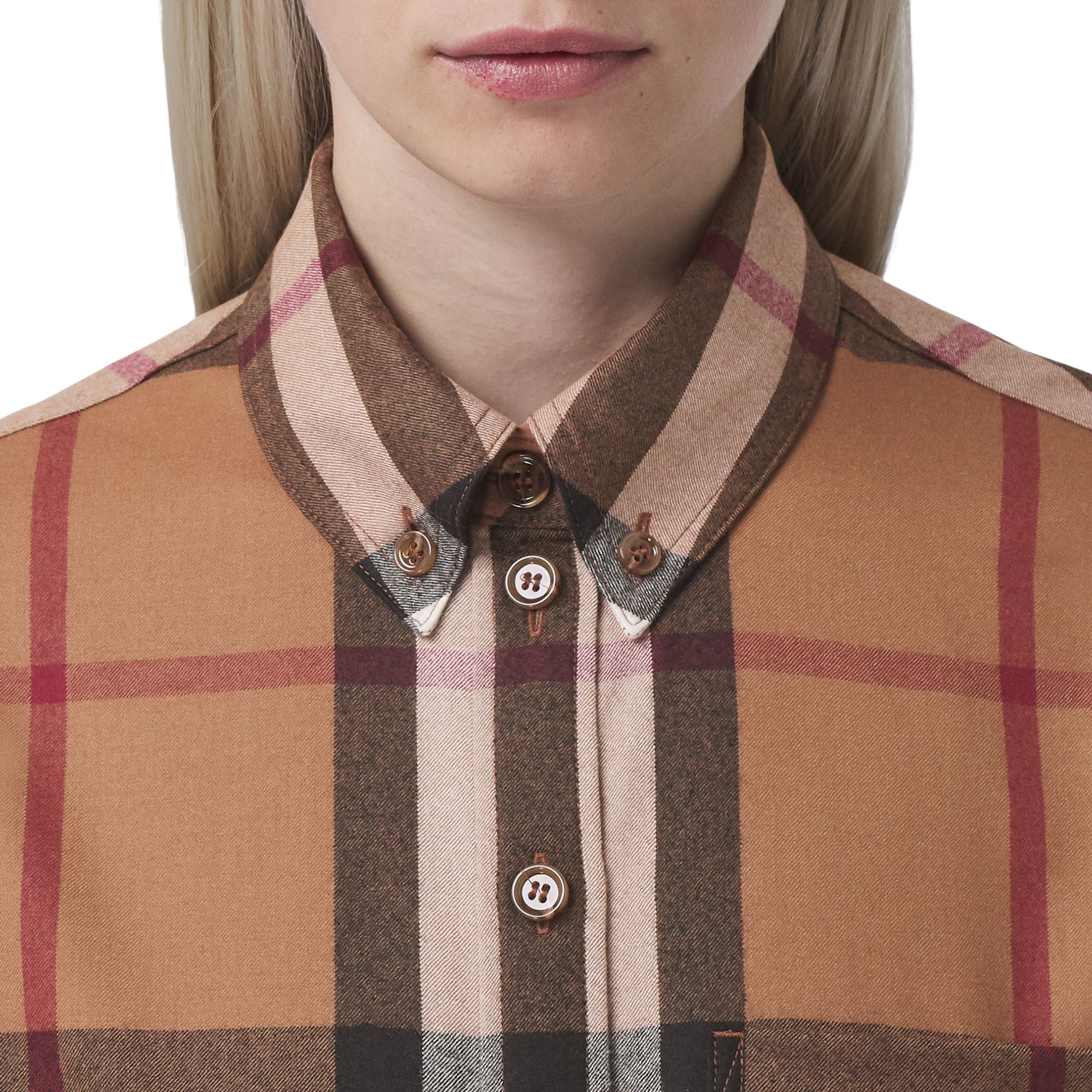 BIRCH BROWN IP CHK Chemise oversize en laine check