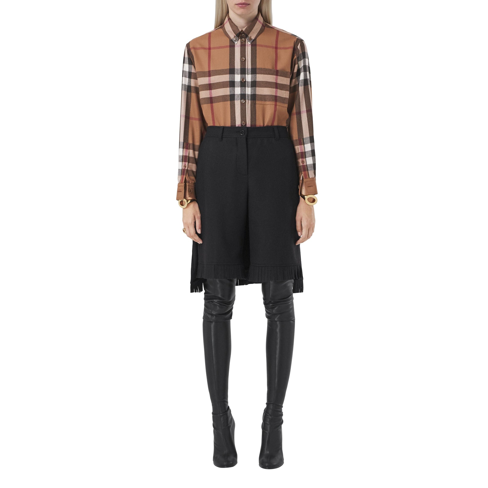 BIRCH BROWN IP CHK Chemise oversize en laine check