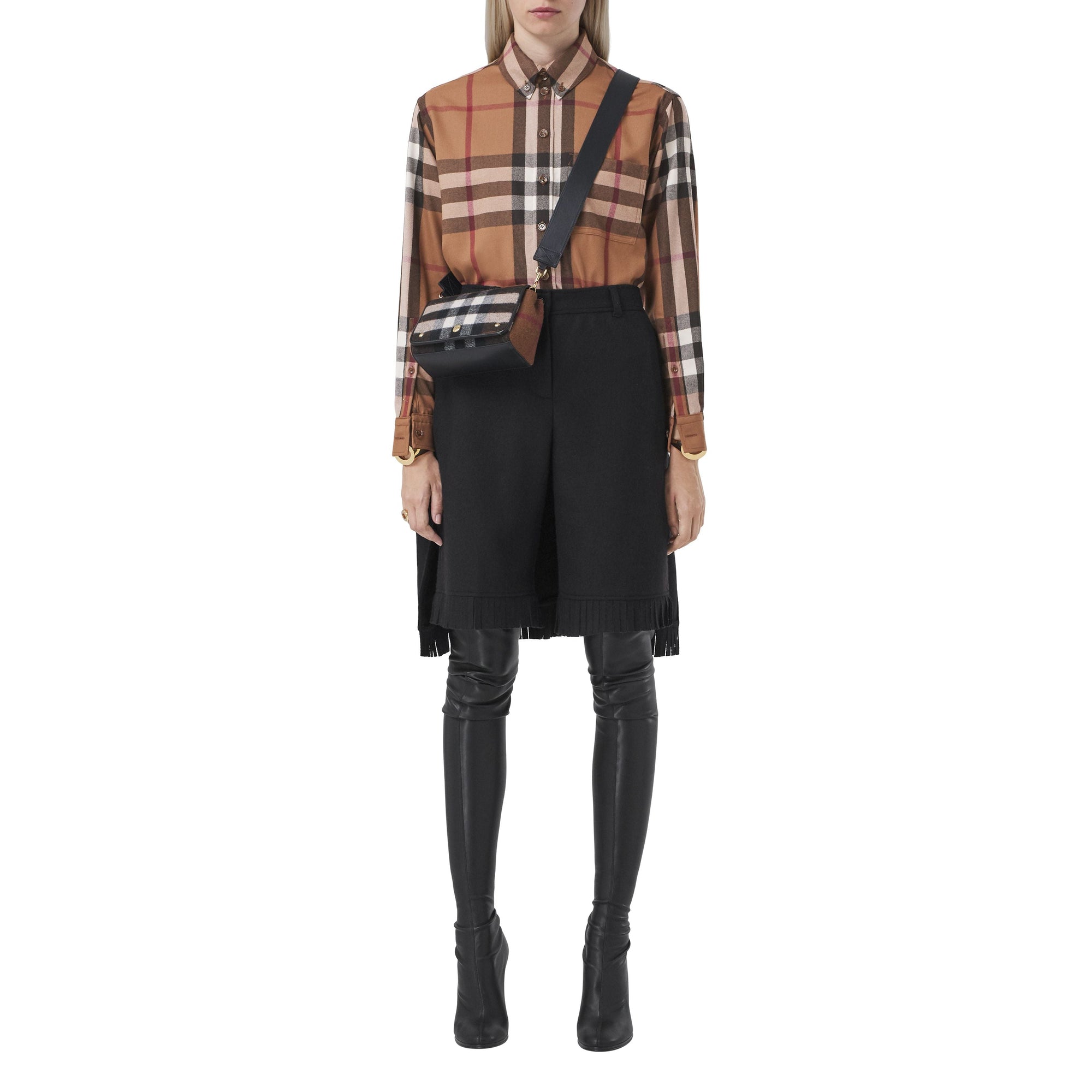 BIRCH BROWN IP CHK Chemise oversize en laine check