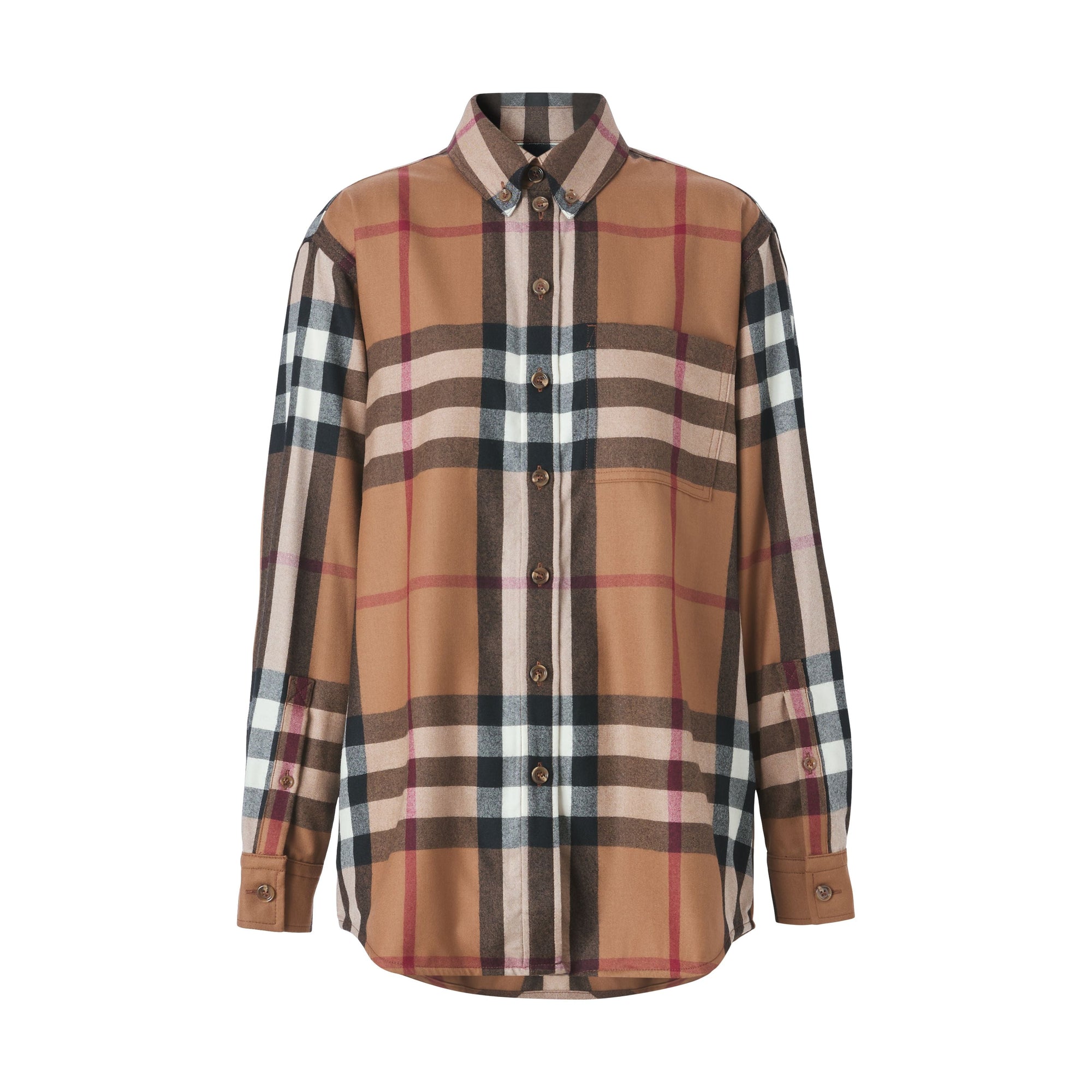 BIRCH BROWN IP CHK Chemise oversize en laine check