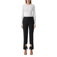 BLACK Pantalon tailleur en laine avec découpe