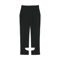 BLACK Pantalon tailleur en laine avec découpe