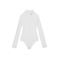 OPTIC WHITE Body à col montant en tulle stretch