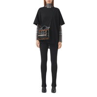 BLACK Mini sac Pocket en cachemire check et cuir