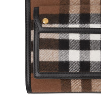 BLACK Mini sac Pocket en cachemire check et cuir