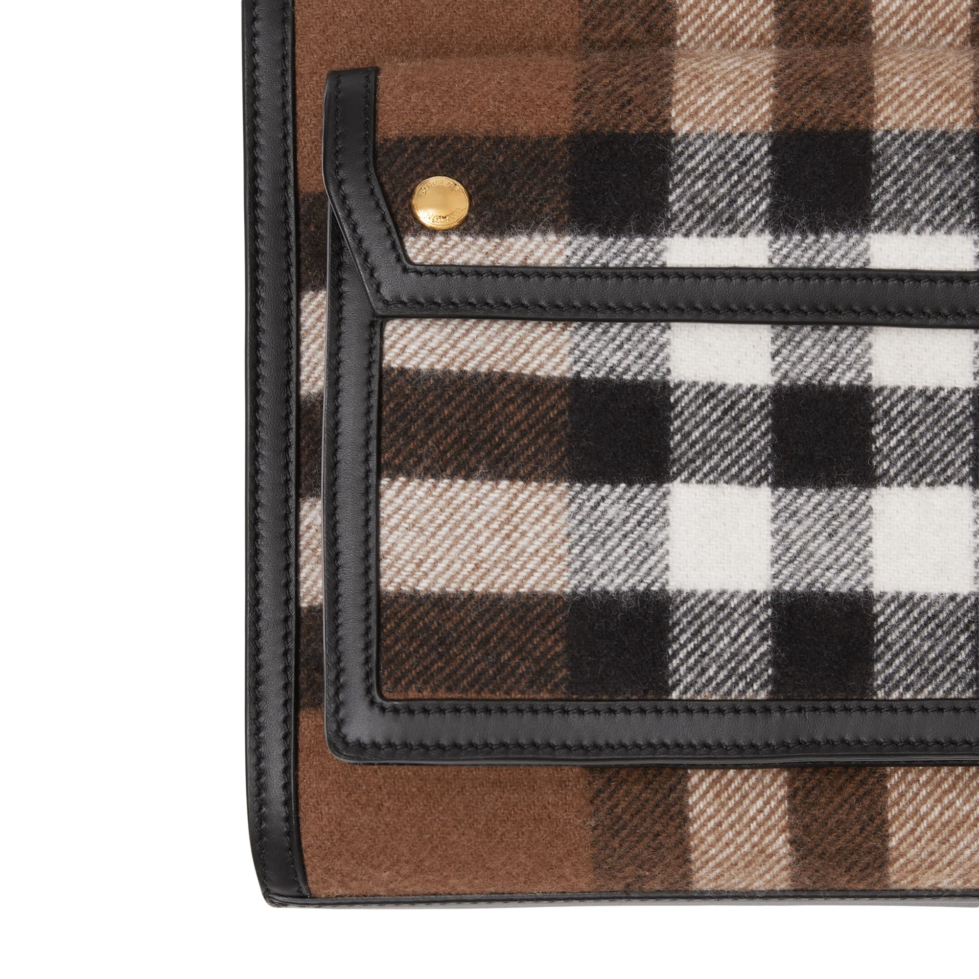 BLACK Mini sac Pocket en cachemire check et cuir