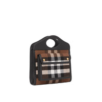 BLACK Mini sac Pocket en cachemire check et cuir