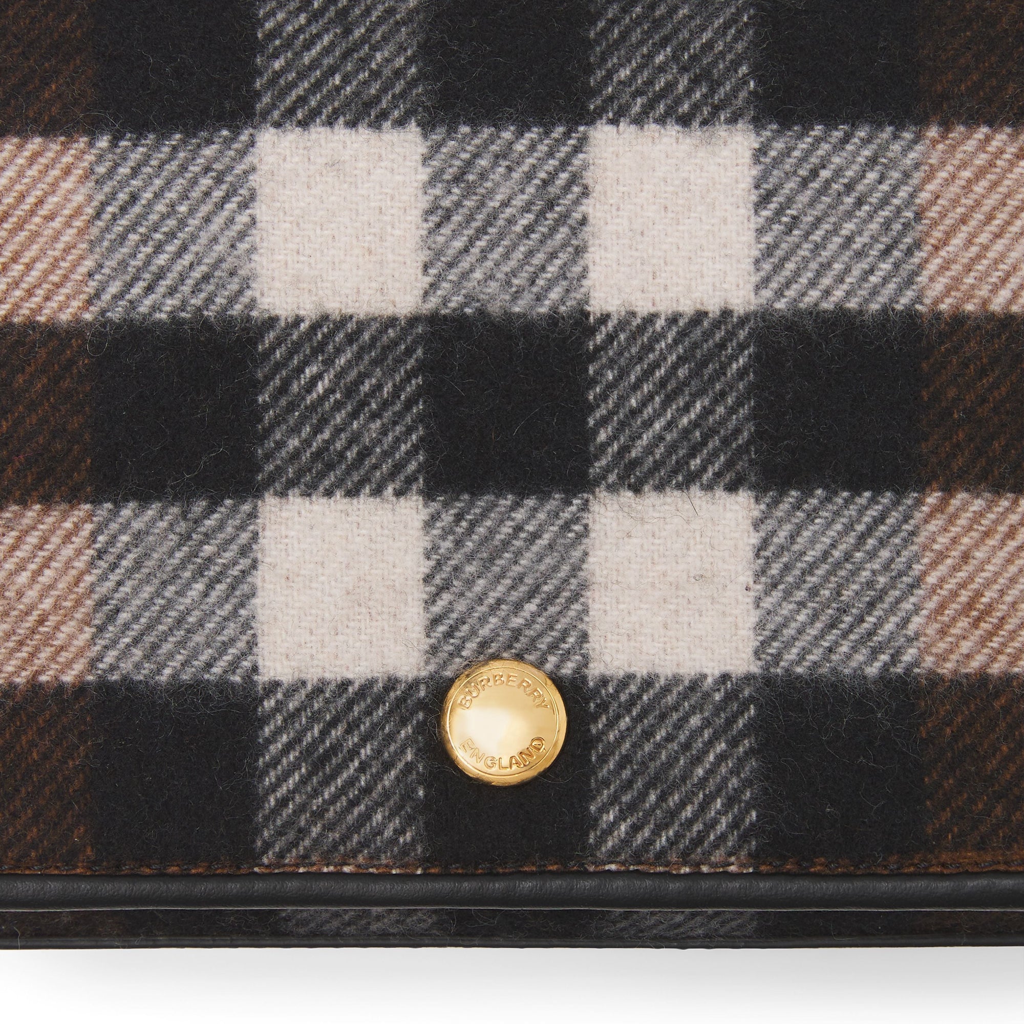 BIRCH BROWN Petit sac à bandoulière en cachemire check