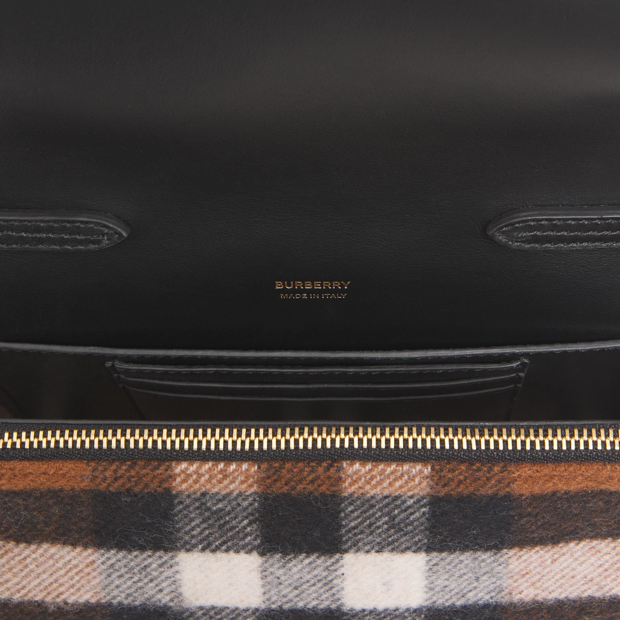 BIRCH BROWN Petit sac à bandoulière en cachemire check