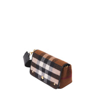 BIRCH BROWN Petit sac à bandoulière en cachemire check
