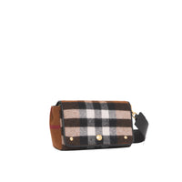 BIRCH BROWN Petit sac à bandoulière en cachemire check